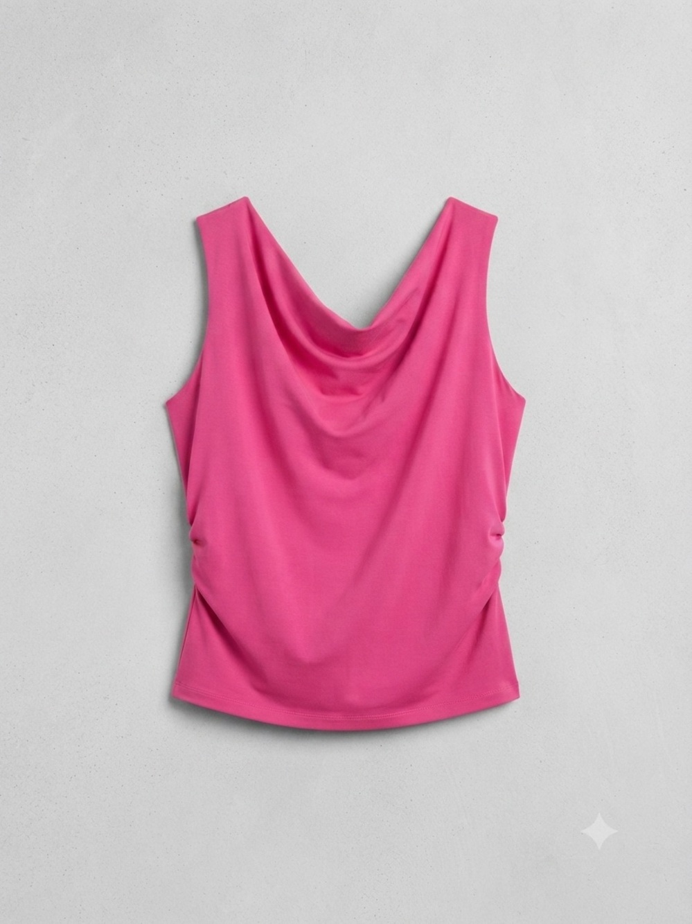 NWOT Draped Neck Sleeveless Crop Top - Hot Pink